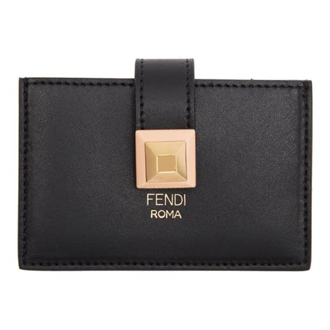 fendi black single stud card holder|fendi leather card holder.